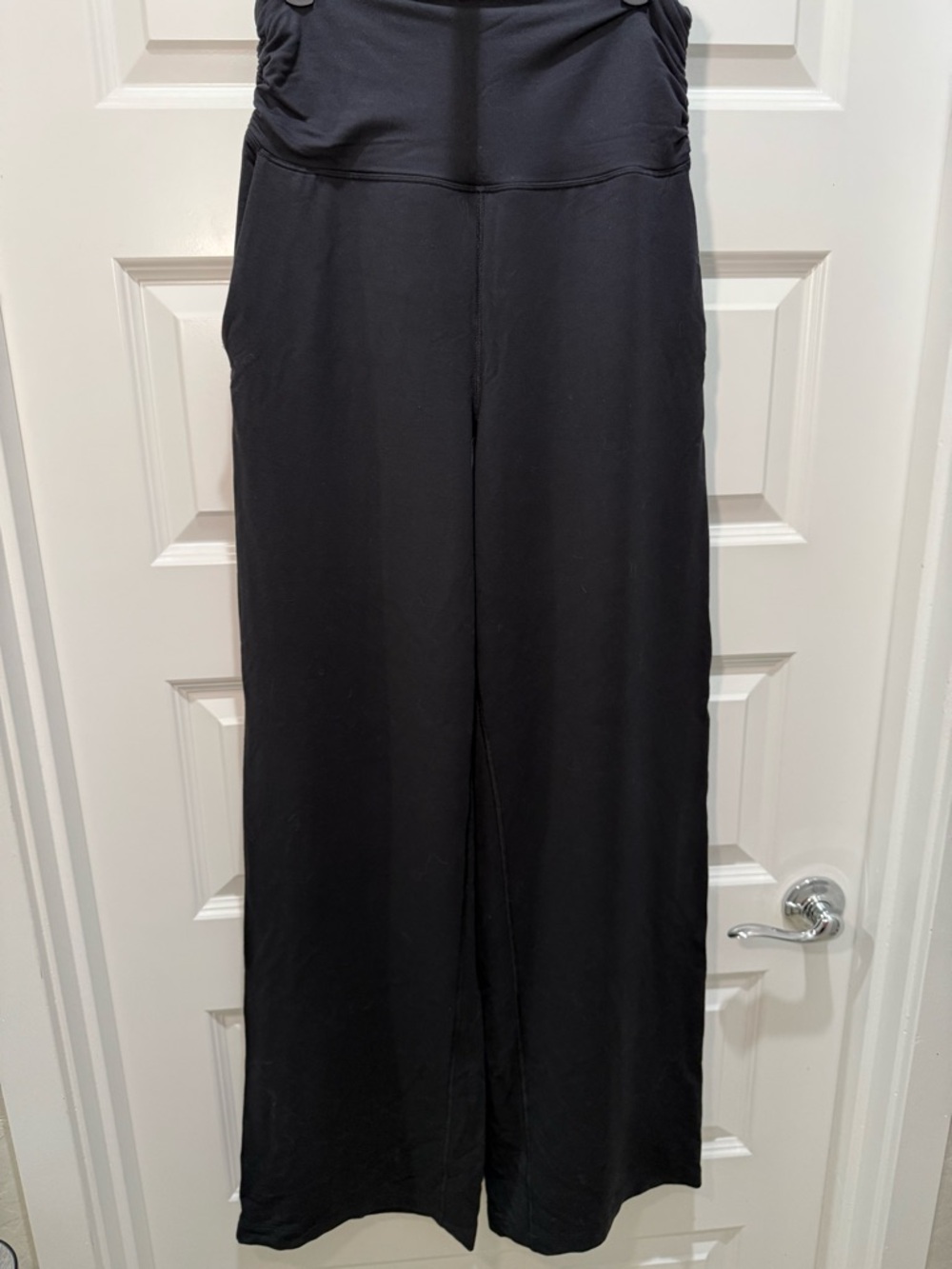 lululemon athletica Wide-Leg Black Jumpsuit Pants with Ruched Waist